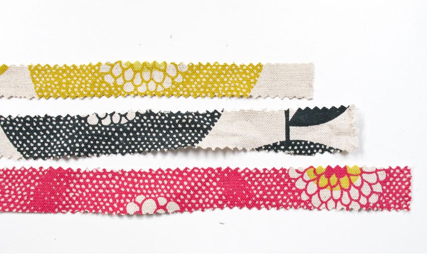 Three Fabric ribbons - Flower fields