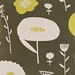Cushion cover 50x50cm - Wild Flowers, in Lemon Humbug