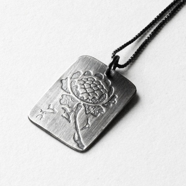 Nouveau Floral Sterling Pendant