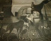 1872 THE UNEXPECTED ATTACK Antique Engraving for Altered Art or Framing