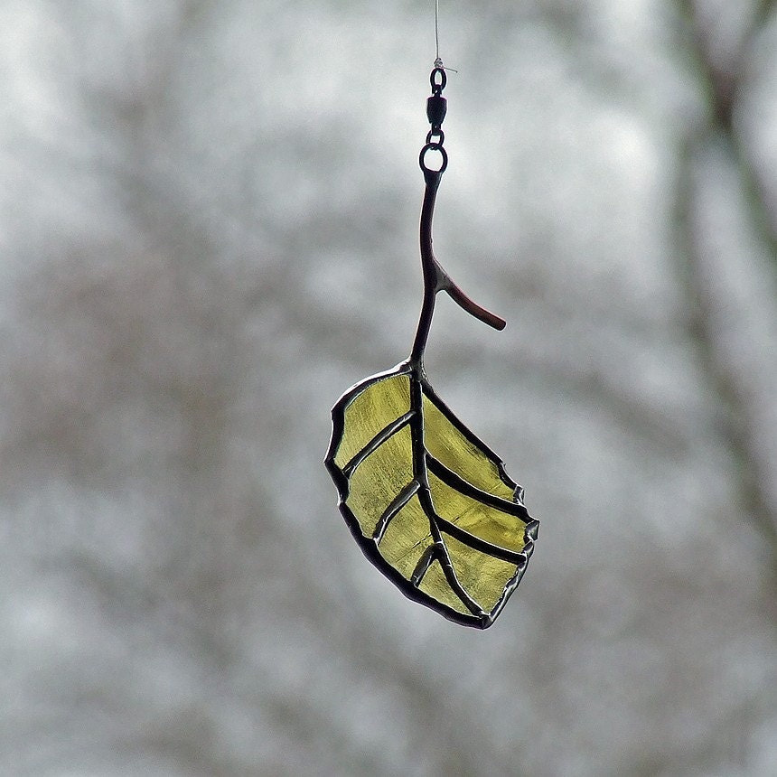 Recycled Glass Birch Leaf