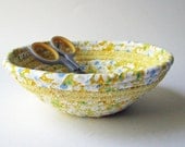 Coiled Fabric Basket - Yellow Small