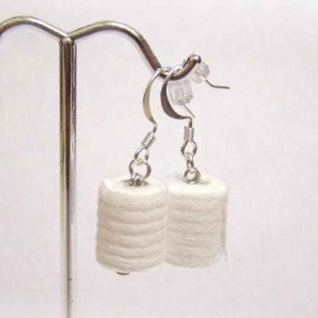Novelty Toilet Paper Earrings