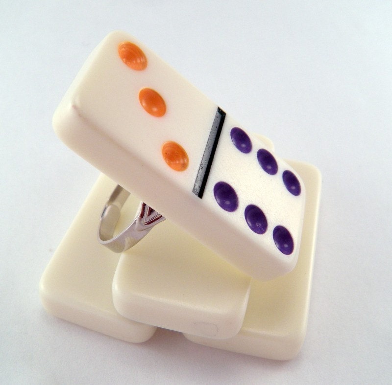 Domino Ring Dork Nerd Geek Punk Emo Modern Hip Cool Retro Girls Boys Guys Fun  80's 90's