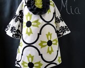 Tuxedo Mini DRESS - Vicki Payne - Damask - Pick the size Newborn up to 12 Years - by Boutique Mia