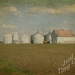 Indiana Farm with White Barn and Silos 8x10 Metallic Photograph with Overlay