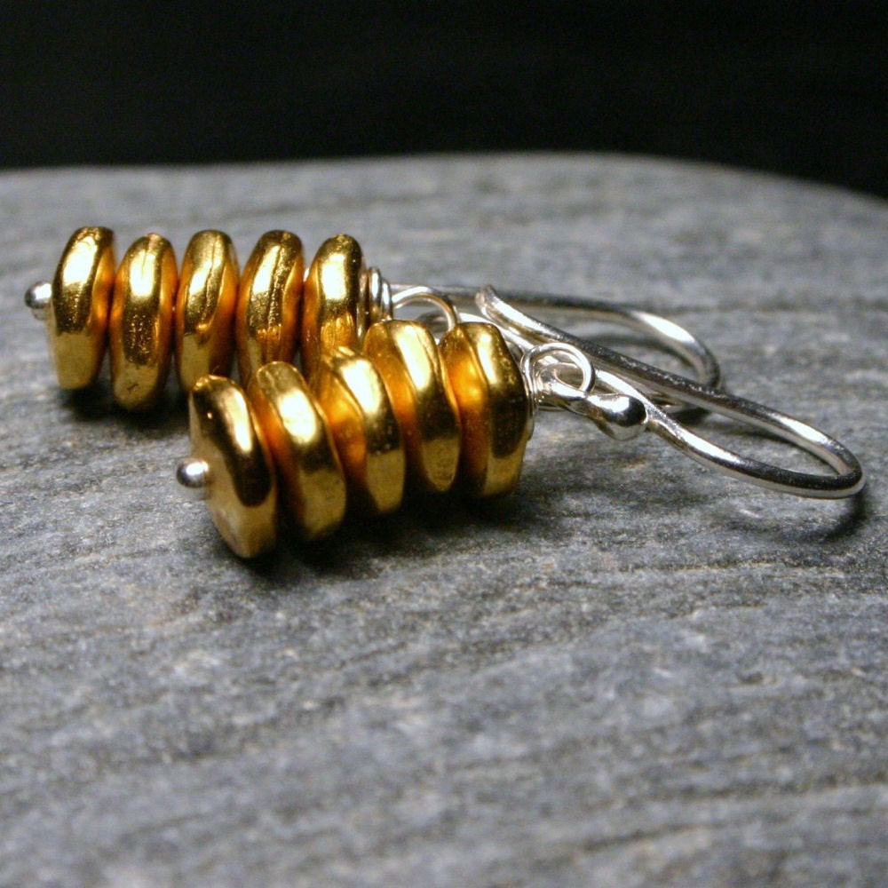 Marlowe ... Golden Stacked Pebble ... Earrings