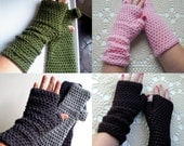 Crochet Pattern Long Fingerless Gloves Mitts or Arm Warmers PDF Digital Crochet Pattern