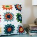 Crochet Granny Square Sofa Pillow, 14" x 14"