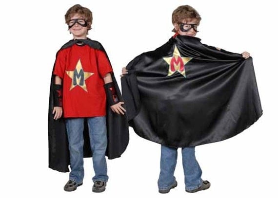 Kids Superhero Costume With Custom Superhero Cape, Blaster Cuffs and Mask