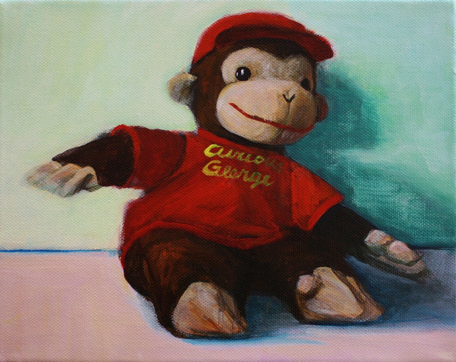 Curious George Stuffed Toy print nursery art
