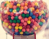 Fine Art Photograph, Bubble Gum Machine, 25 Cents, Candy, Colorful, Nostalgia, Pink, Blue, Red, Orange, Pop, Fun Art, 4x6 Print