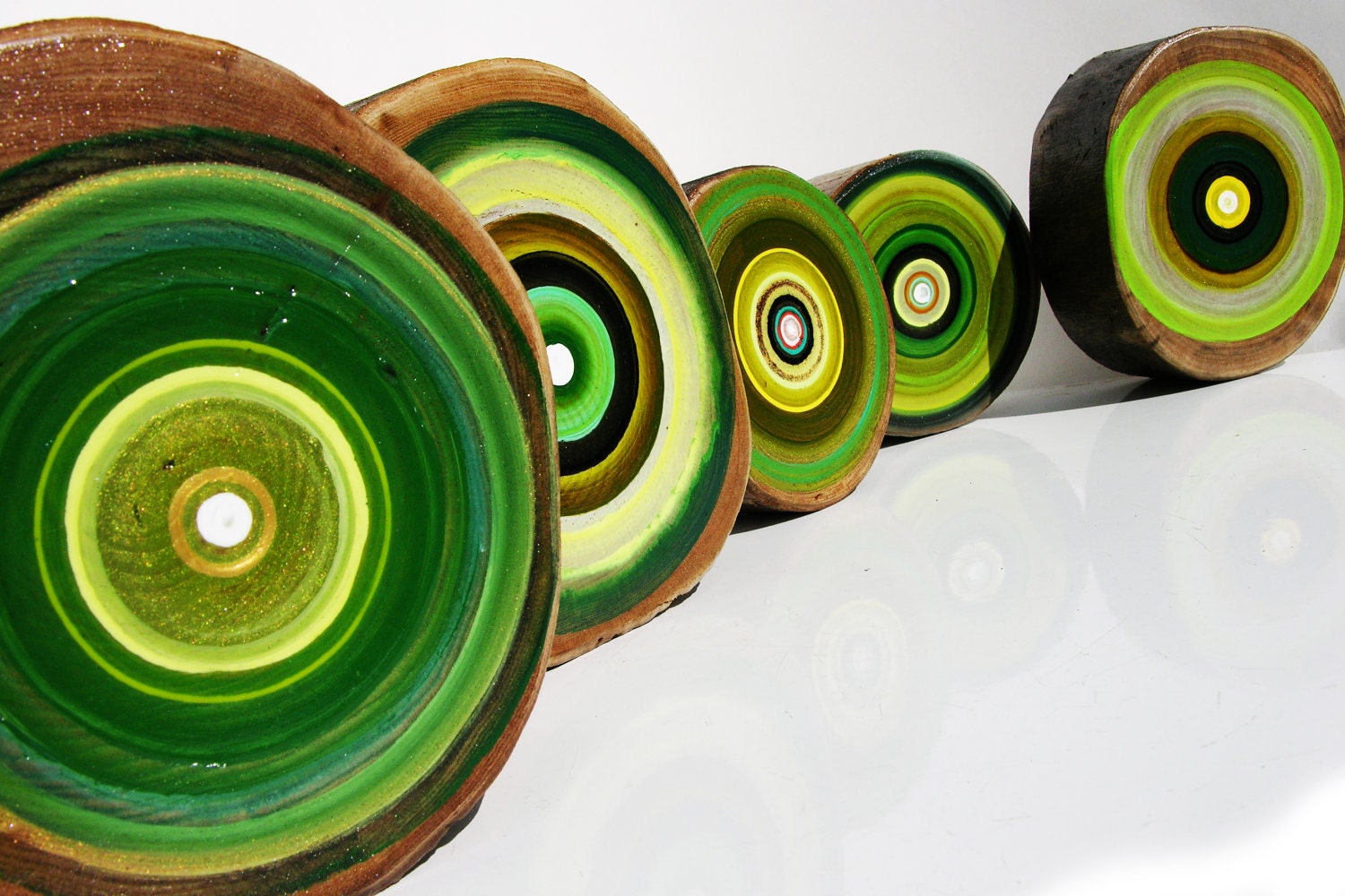Tree Ring Paintings Fresh and Vibrant for your Rustic or Urban Home