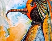 Illustration Bird Painting  Art Prints by Mary Vogel Lozinak      srajd zentangle zen tangle 10x14