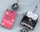 Crime and Punishment Earrings Dostoevsky Quote TYPEWRITER keys Dostoyevsky