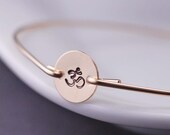 Gold Om Bracelet, Yoga Jewelry, Hand Stamped Om Jewelry, Gold Bangle Bracelet, Simple Yoga Jewelry