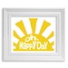 Nursery Art Print, Oh Happy Day Yellow Sun Kids Wall Art, Cheerful Nursery Decor 8x10 Nursery Wall Sign, Primary Colors Nursery Decor