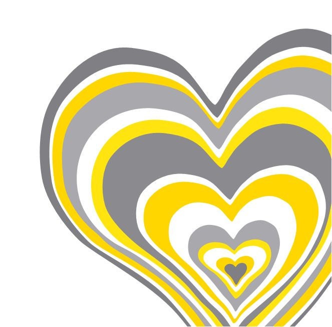 Nursery Wall Art Print - ANY COLOR - Layered Hearts for Love - Yellow and Grey Home Decor - 8x10 - I Carry Your Heart Digital Print