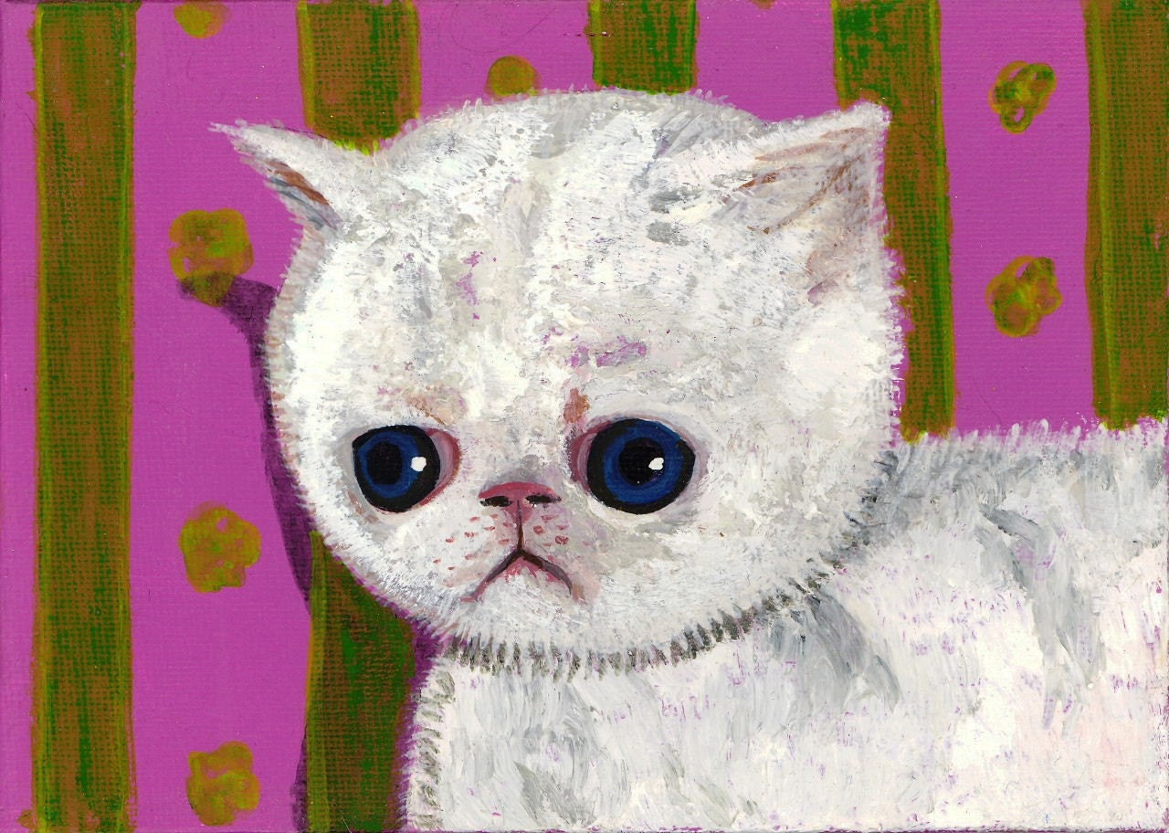 Print  Sad allergic kitty cat