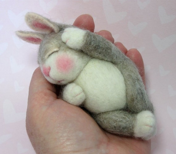 PDF CLASS Needle Felted Wool Animal Bunny Class By Barby Anderson (Kits available and sold separately)