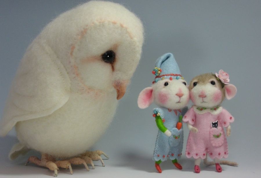 Dressed Mouse/Bunny Class Needle Felting Class to create BOTH the Bunny and Mouse By Barby Anderson (Kit Available and sold separately)