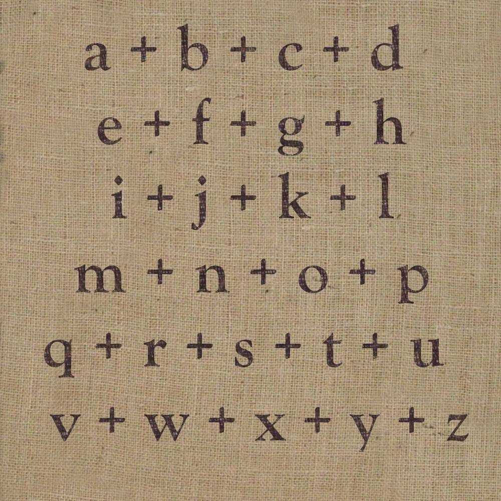 Love Letters - Burlap Pillow - Feedsack Style - Personalize with you and your sweetie's initial - Custom Monogram Pillow