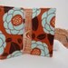 Handmade Small Card Wallet - Rust Camellia