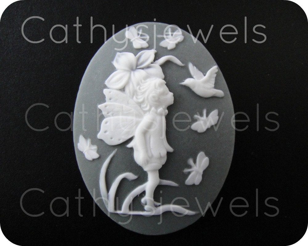 Garden Fairy Bird Cameo Single