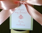 Personalized Wine Tags - Pink
