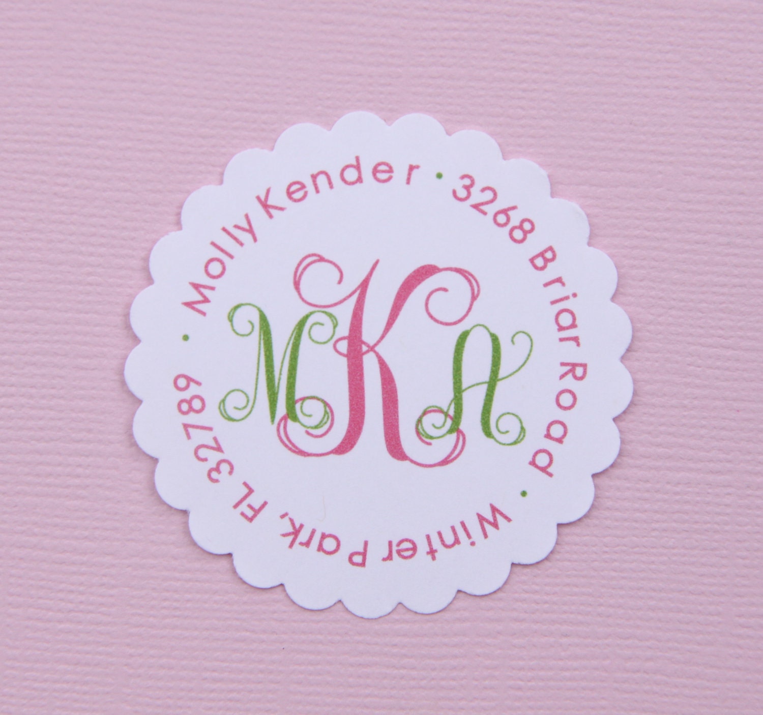 Personalized Circle Return Address Stickers - Set of 24