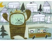 the giant suburban bear monster small print
