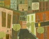 Greenwich Village.  Limited edition 13x19 print by Matte Stephens.