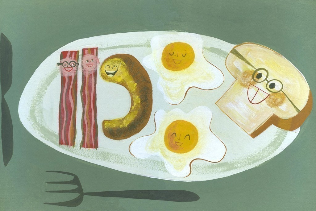 Lumberjack Breakfast.  Limited edition 11x14 print by Matte Stephens.
