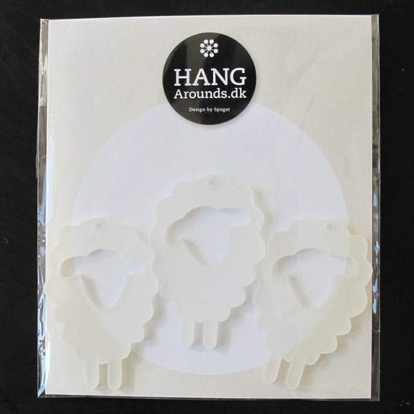 Easter Lambs in white transparent plexiglas