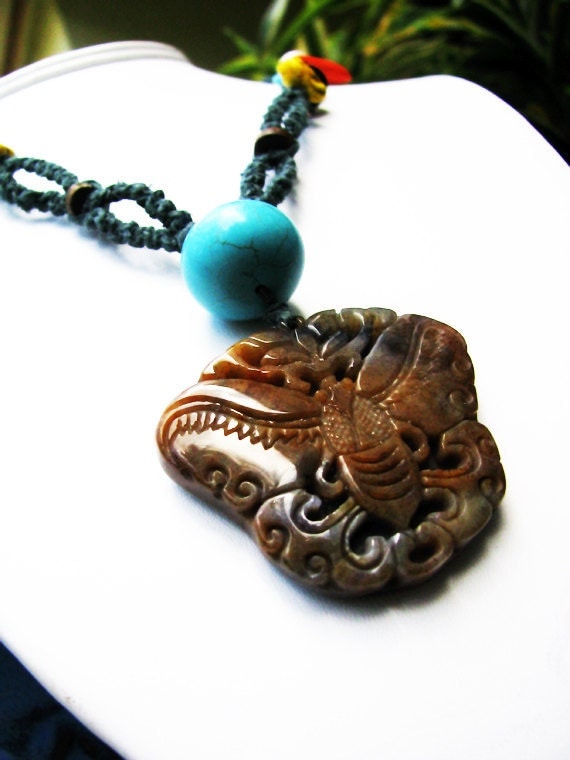 Moth Macrame Hemp Necklace - Long