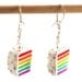 Rainbow cake earrings