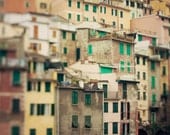 Cinque Terre, Italy Photograph, Village Life, Travel Photography - Crowded houses