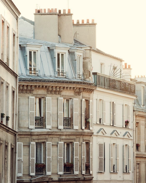 Pale Paris Morning - Paris Photography, Montmartre, Pale White and Cream, Shabby Chic, Pastel, Neutrals, French Decor, Home Decor