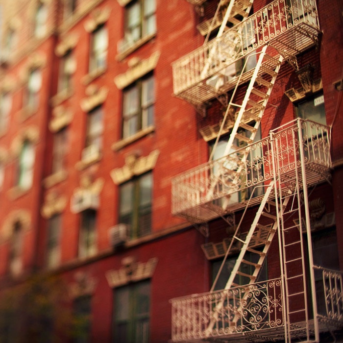 Greenwich Village, New York Photograph, Red, Apartment, Ornate Balcony, Travel Photography - Bohemian heart