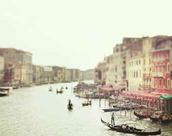 The Slow Boat - Venice Photograph, Italy, Dreamy Romantic Travel Photography, Gondola, Mint Green, Spring Pastel