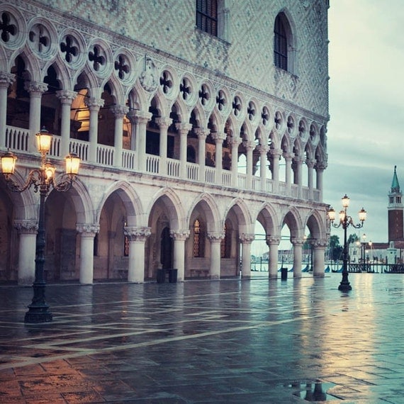 Venice, Architecture Photography, Italy, Venice Photograph, Blue Wall Decor, Venice Art Print, Autumn, Rain, Travel - The Blue Hour