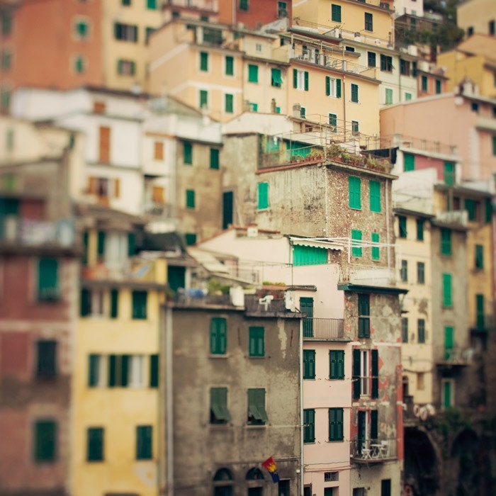 Cinque Terre, Italy Photograph, Village Life, Travel Photography - Crowded houses