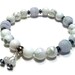 Calming Stretch Bracelet  featuring Blue Lace Agate, Howlite, Magnetic Hematite
