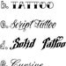 Classic NAME Tattoo t-shirt Transfer-set of 4 - 2 Large 2 Small