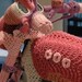 Knit Motorcycle Cozy sculpture by Theresa Honeywell