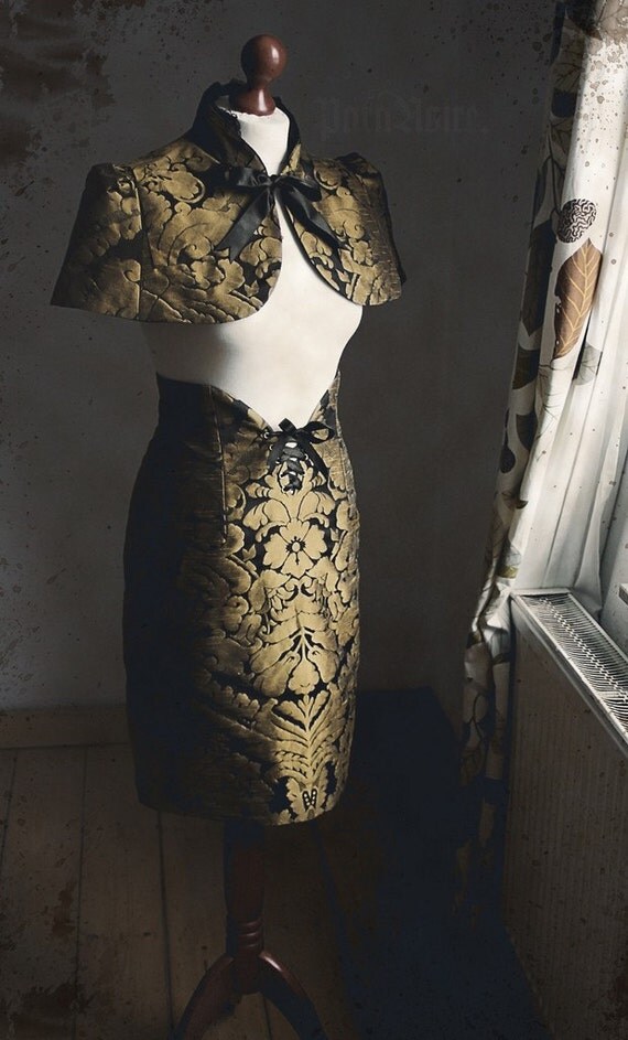 VERONIQUE and ANOUSCHKA ensemble - capelet and highwaisted skirt - JACQUARD - 8 colors