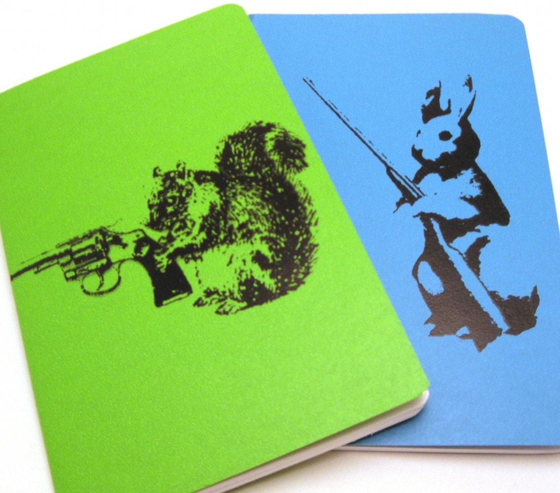 PICK 2 - set of any 2 dangerous animal notebooks - ecofriendly - 3.5 x 5.5 inches - moleskine-size