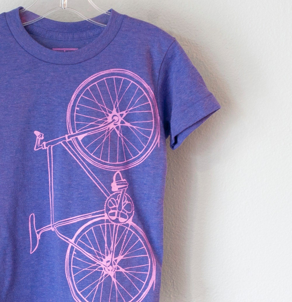 4T - fixie - toddler tri-blend bike tee, pink on tri-purple