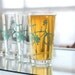 Wheelie Bike, screen printed glassware, turquoise, set of 4 pint glasses