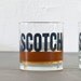 SCOTCH - hand printed rocks glasses, set of 4